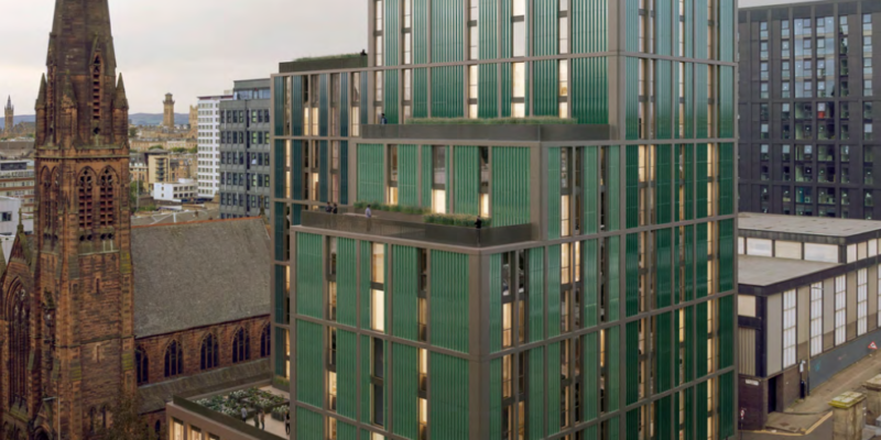 CGI of the proposed 321-bed PBSA development in Glasgow city centre